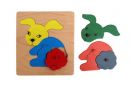 Puzzle 9 combinaisons lapin - dim : 10 x 15 cm