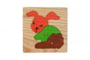  Puzzle Lapin 1 combinaison (3 morceaux) - dim : 10 x 15 cm