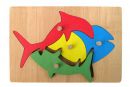 Puzzle 4 poissons en 1 - dim: 20 x 14 cm