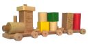 Train et ses wagons de cubes, en hêtre (dim: 35cm)
